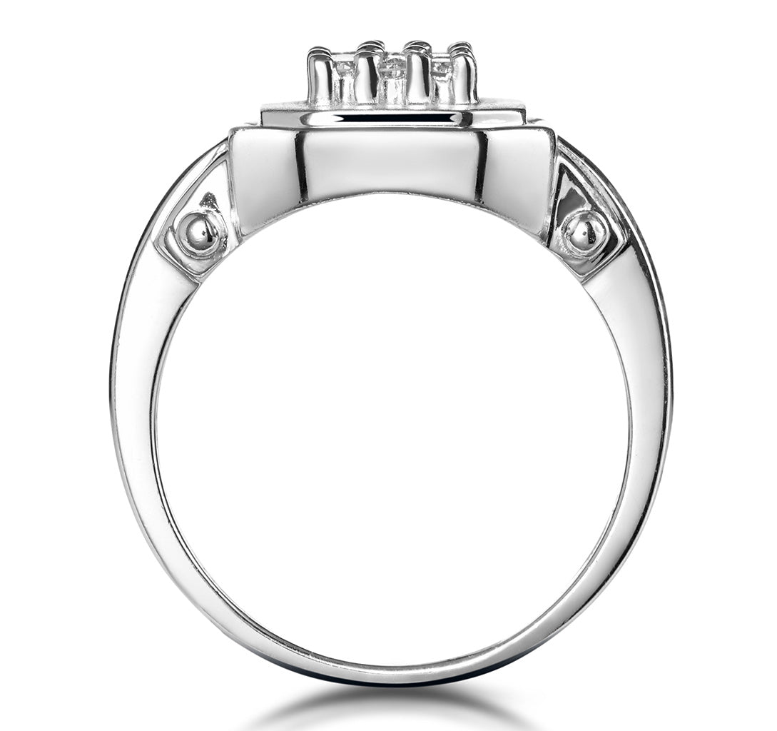 0.25ct Diamond Pave Ring in 9K White Gold - SIZE M 1/2